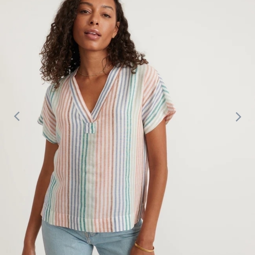 Marine layer Bali Tunic in Rainbow Stripe - Picture 6 of 11